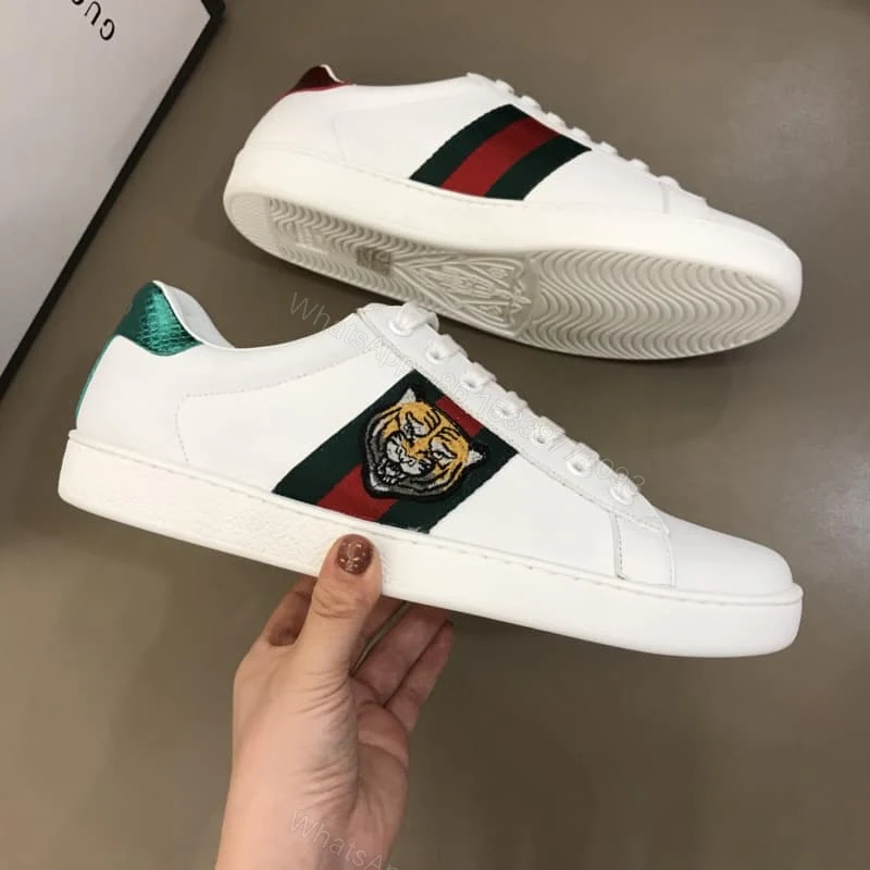 View 6 of GUCCI TIGER ACE EMBROIDERED SNEAKER WHITE – GC27