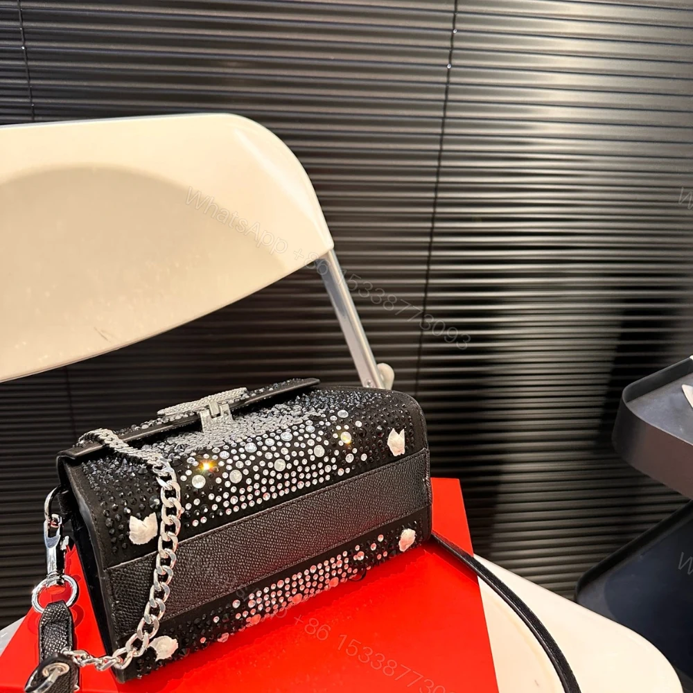 View 6 of VALENTINO GARAVANI VSLING CRYSTAL EMBELLISHED BAG IN BLACK 19CM