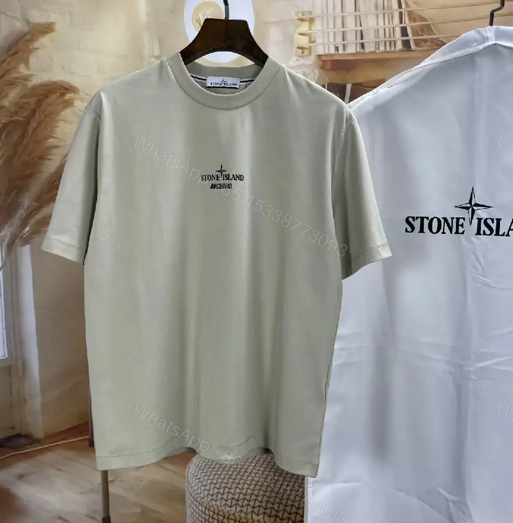 View 7 of Stone Island Archive-Inspired Minimalist Logo Tee: Subtle Comfort
