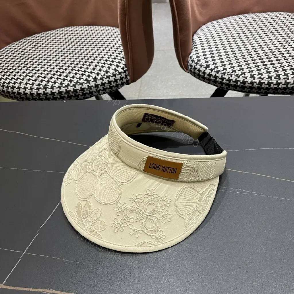 Textured Embroidered Visor: Luxury Sun-Ready Accessory — view 1
