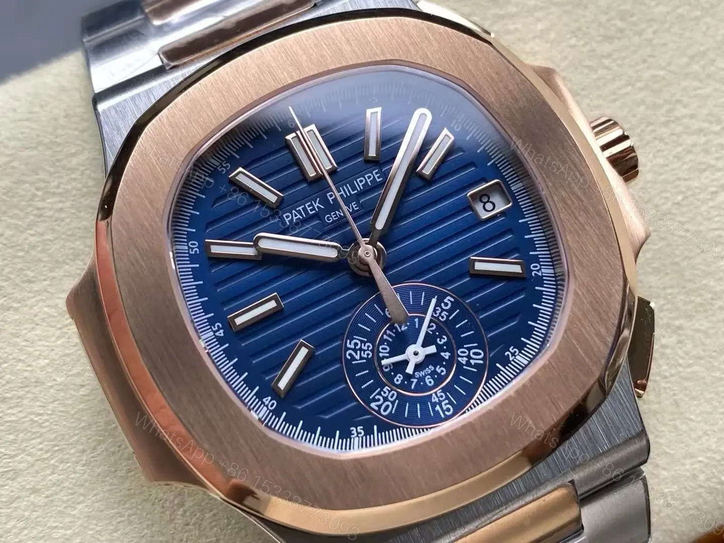 View 6 of Replica Patek Philippe Nautilus Chronograph Date Two-Tone 5980/1AR-001
