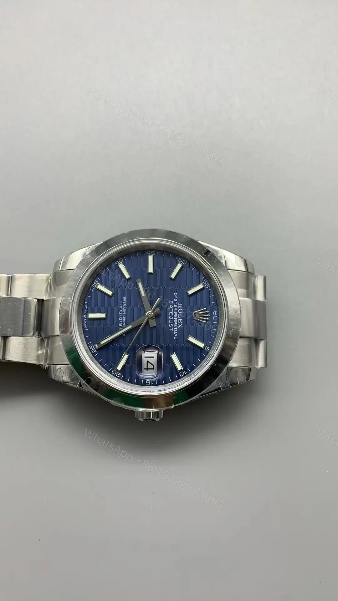 View 4 of Rolex Datejust 41 Stainless Steel Smooth Oyster Blue Dial 126300-0001