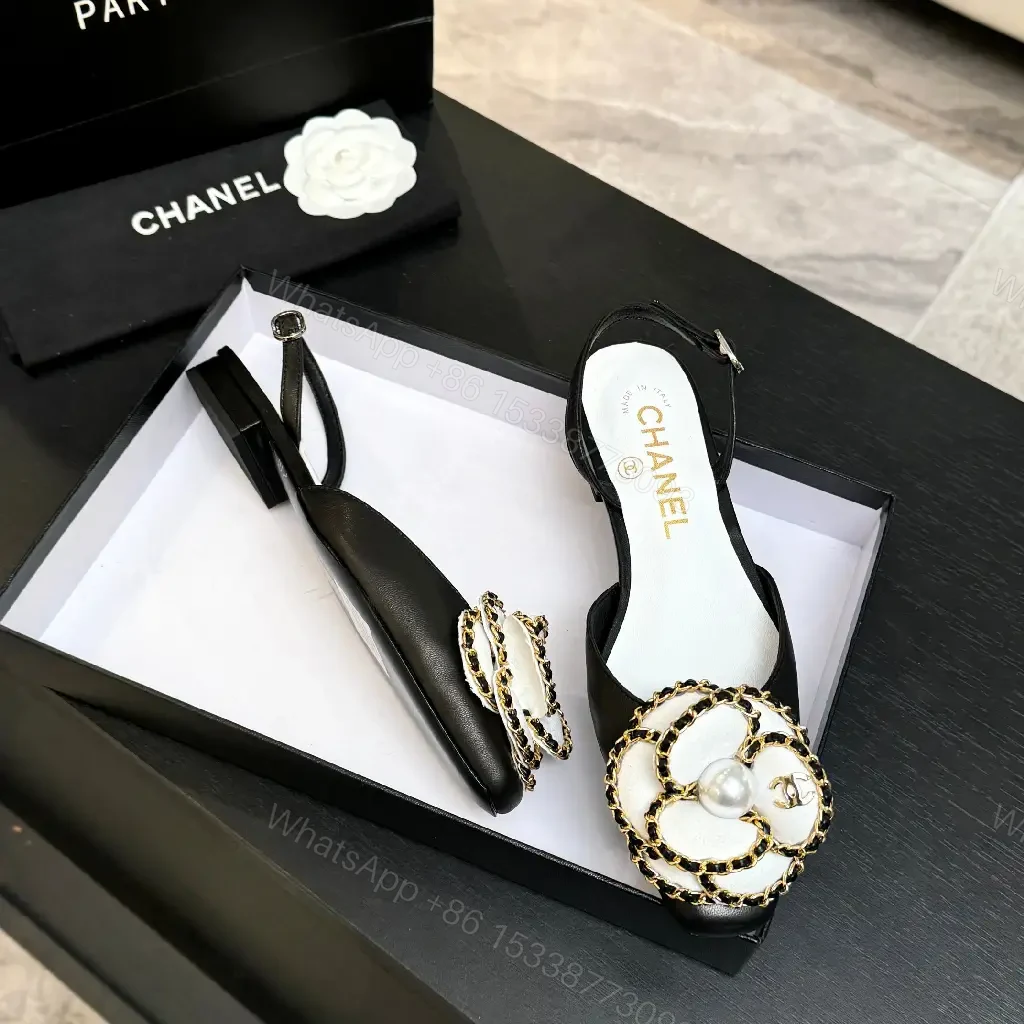 View 7 of Satin Slingback Pumps with Pearl Floral Ornaments