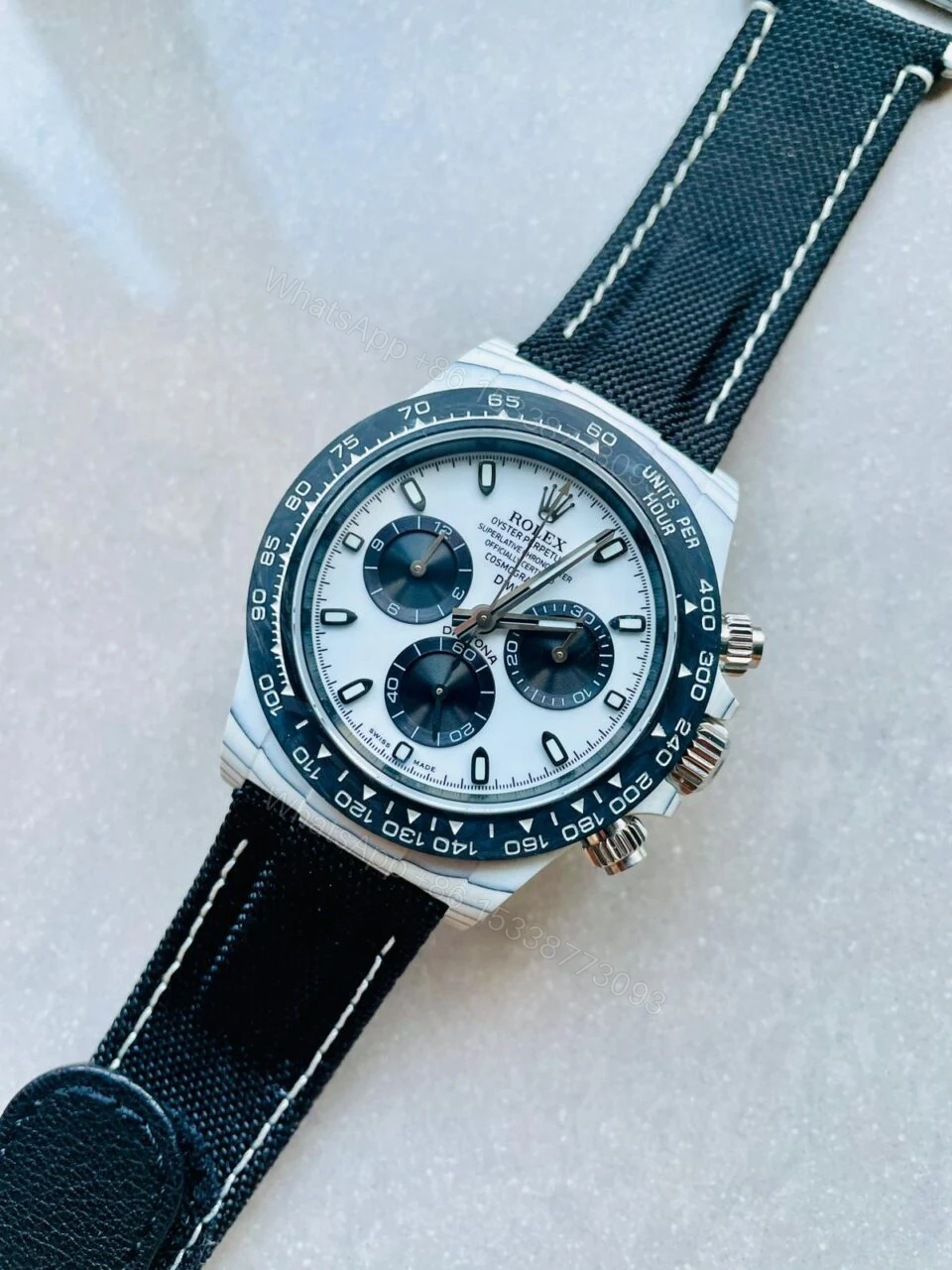 View 5 of Noob Factory 1:1 Rolex Daytona DIW PANDA White Carbon Case and Bezel Best Edition White/Black Dial SA4130 V2