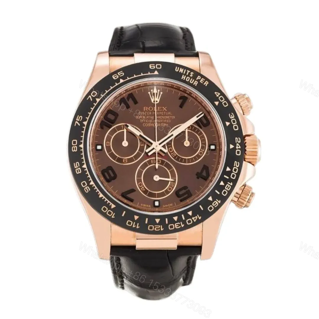 Rolex Daytona Rose Gold Leather Bracelet Replica 116515 LN Limited Edition — view 1