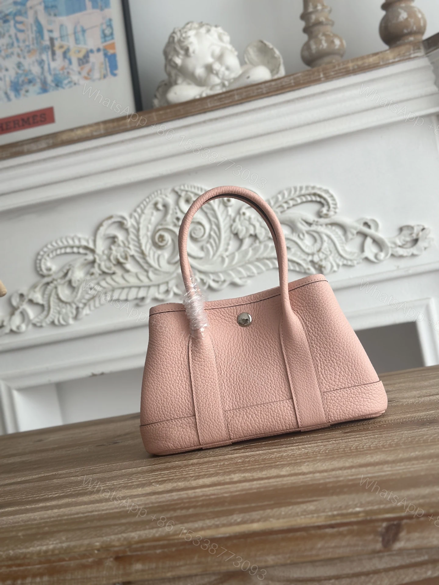 Hermès 高仿 女款 Garden Party 手提包 粉色荔枝紋 輕奢甜美風 — view 1