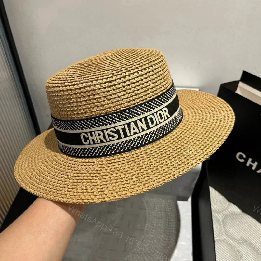 View 4 of Straw Hat with Bold Dior Band – Structured, Sun-Proof Chic
