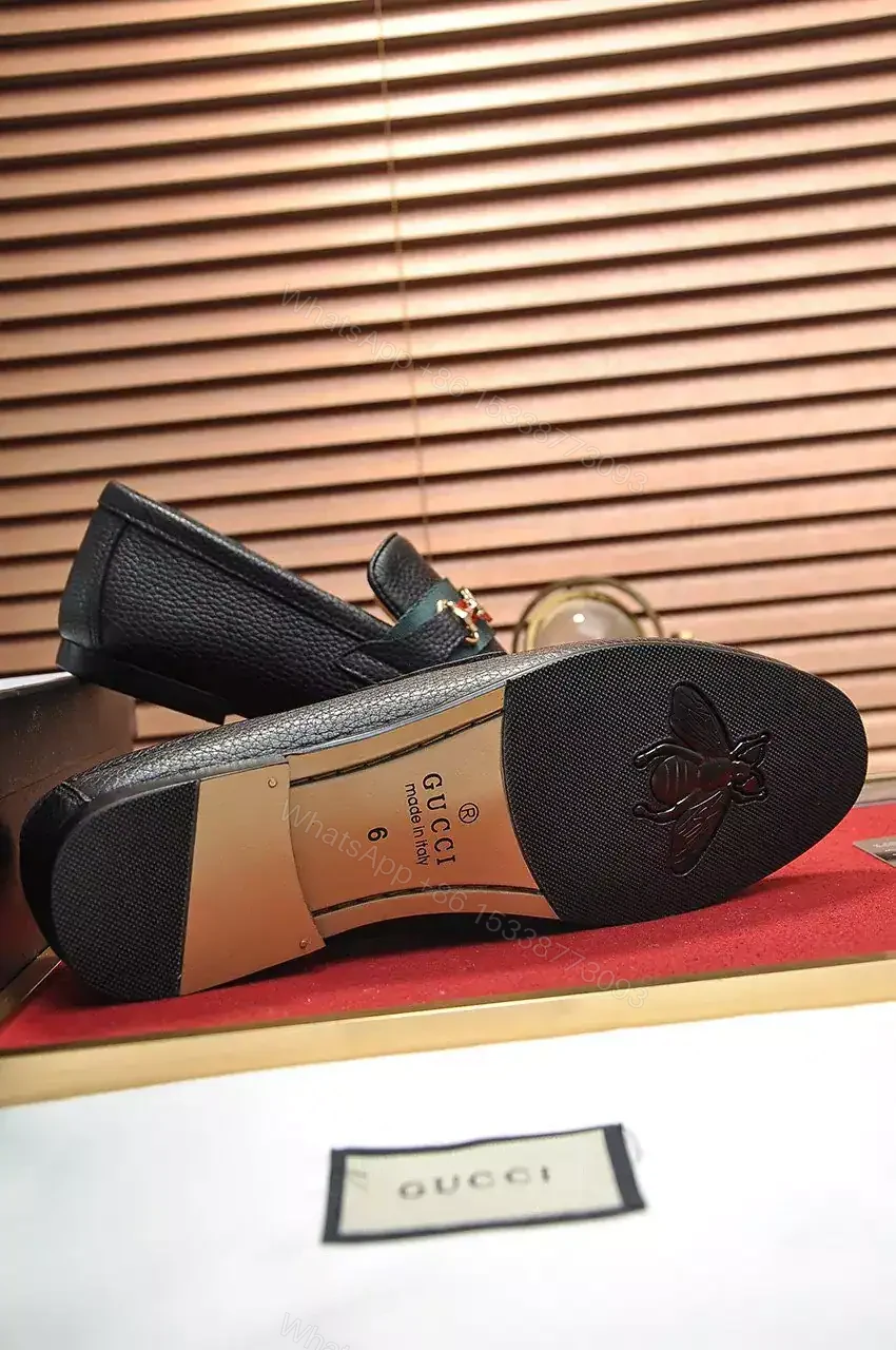 View 4 of GUCCI WEB AND JORDAAN LEATHER LOAFER IN BLACK – LDG30