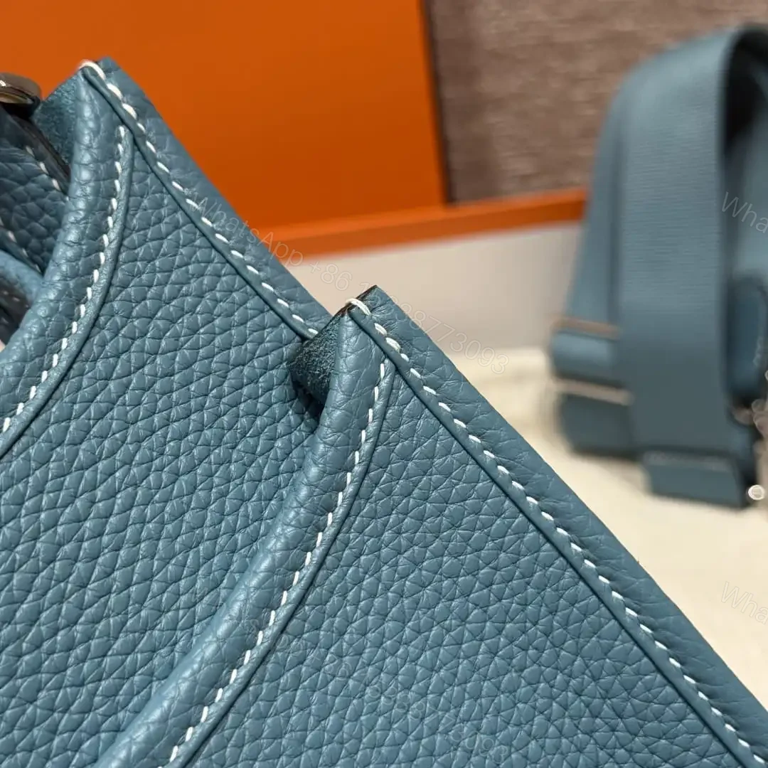 View 18 of 高仿Hermes*Evelyne23系列H087941CKU2牛仔藍銀扣純手工