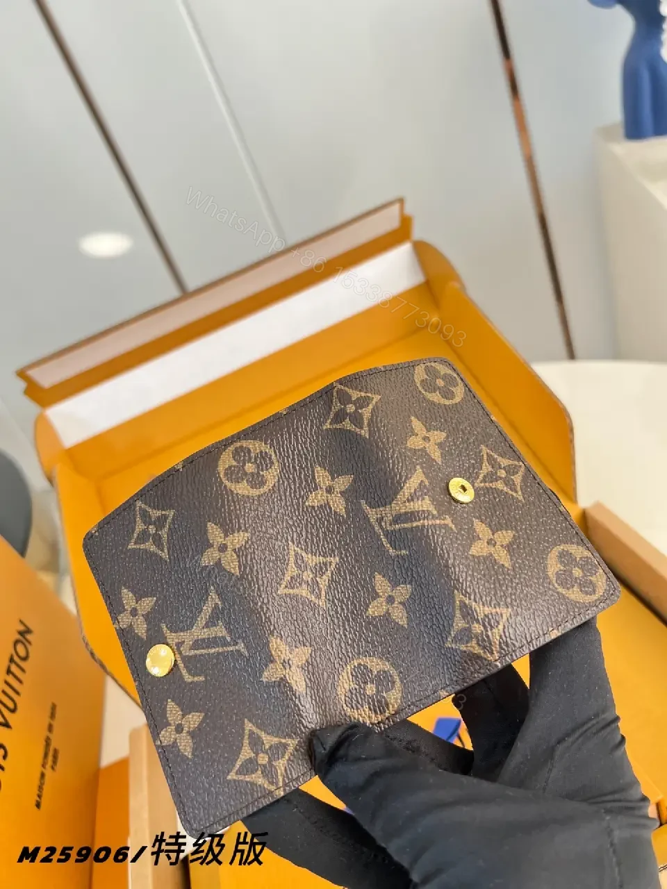 View 4 of Compact Monogram Wallet: Durable Lux-Covered Cardholder