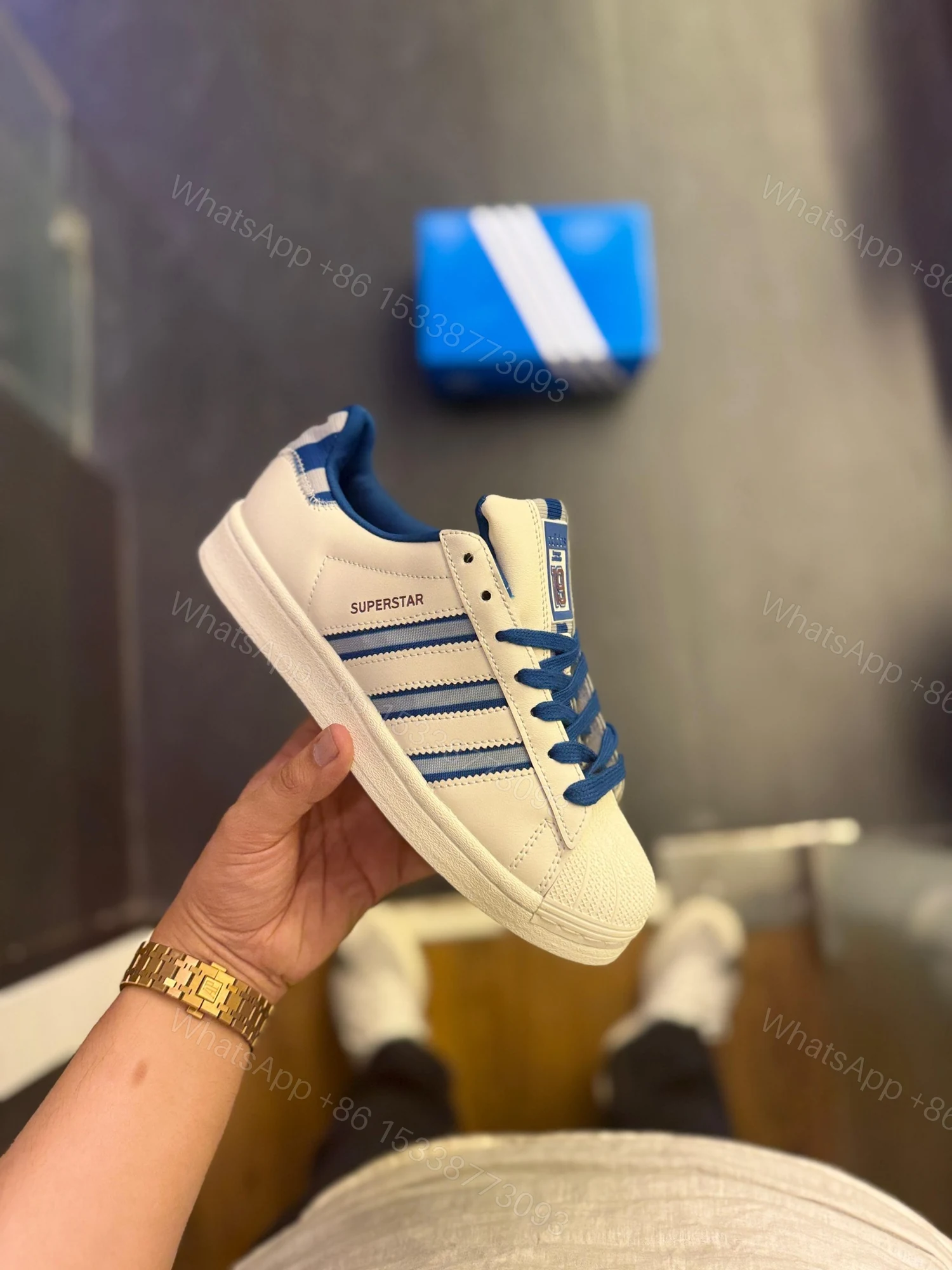 View 4 of First Copy Adidas Superstar 19 White Blue 2025