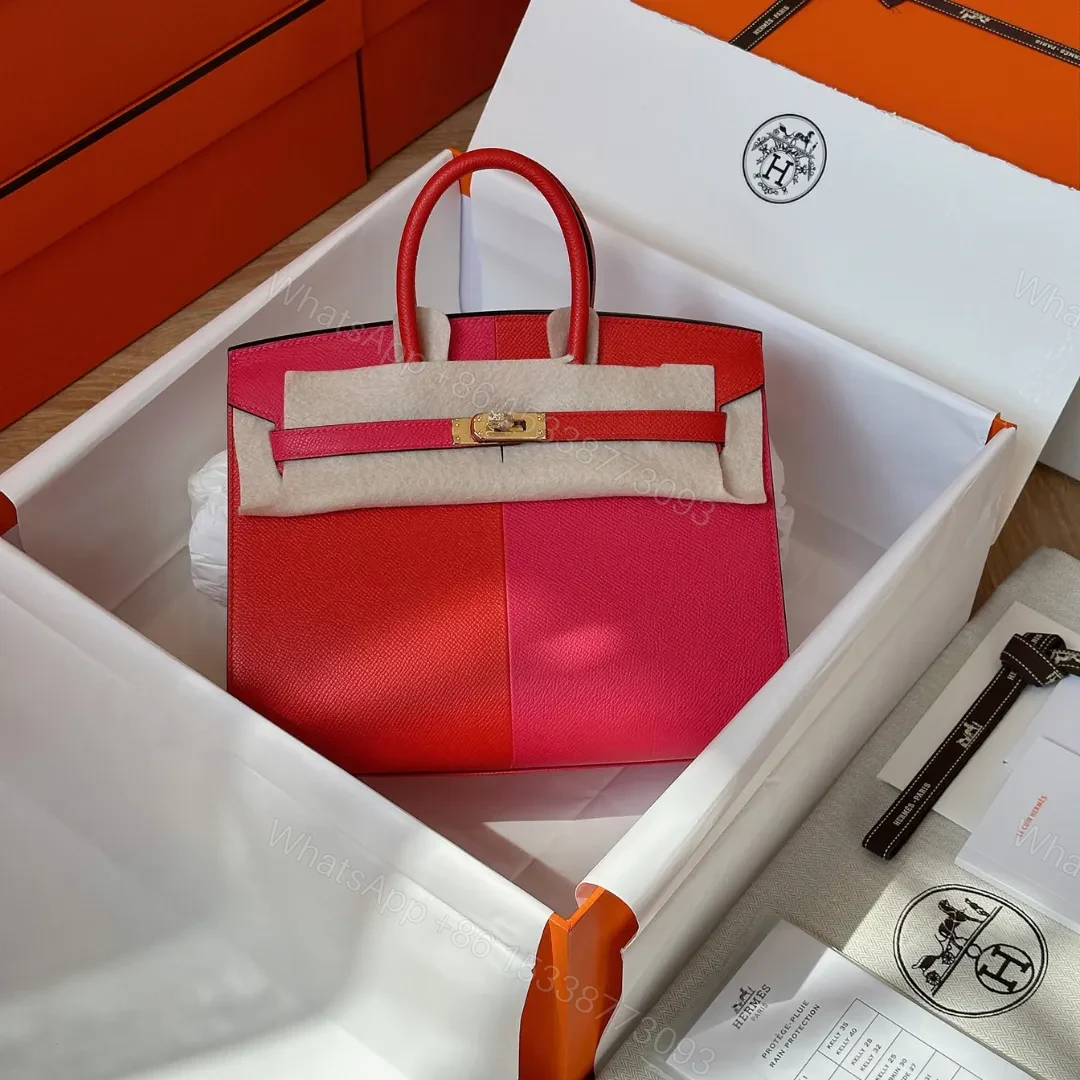 HN 25 Pink/Red Epson Leather Gold Hardware — view 1