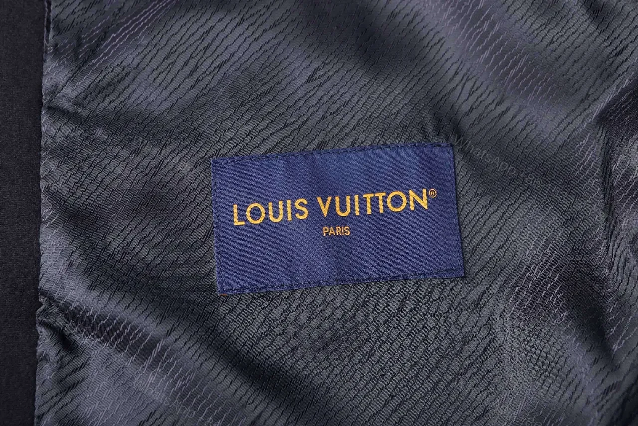 View 7 of Black Cotton Zip Hoodie with Subtle Monogram Embroidery