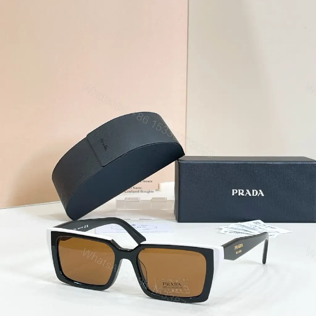 View 8 of Black Rectangle Sunglasses, Prada, Thick Frame, Gradient Lenses, Oversized Sunnies
