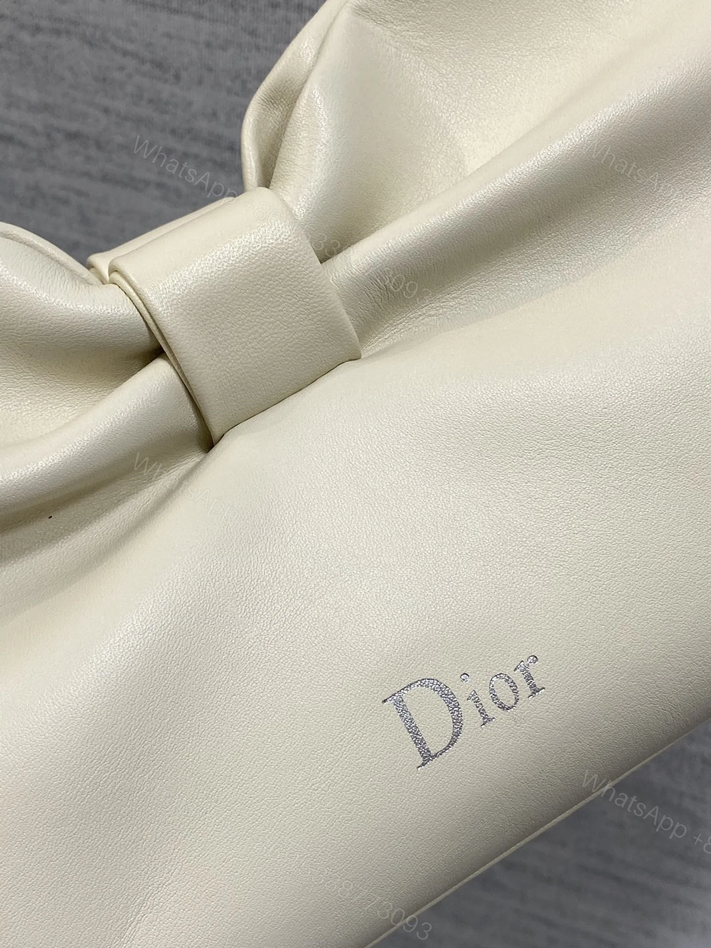 View 3 of Dior Bow Bag Small in white