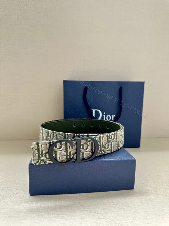 View 7 of Medium-Duty Designer Canvas Belt with Monogram Accent