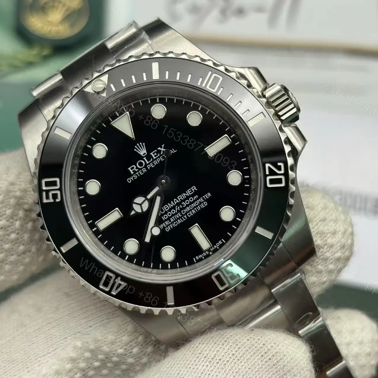 View 5 of Replica Rolex Submariner Silver/Black No Date