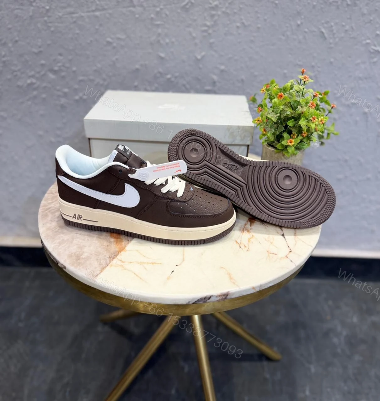 View 7 of Nike Air Force 1 Special Edition First Copy Shoes — Brown Beige | COD India