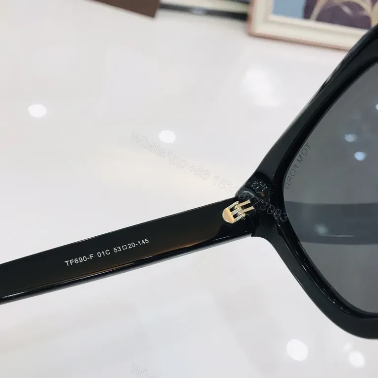 View 5 of Black + Acetate + Luxury Modern + Signature T detailing + Sunglasses