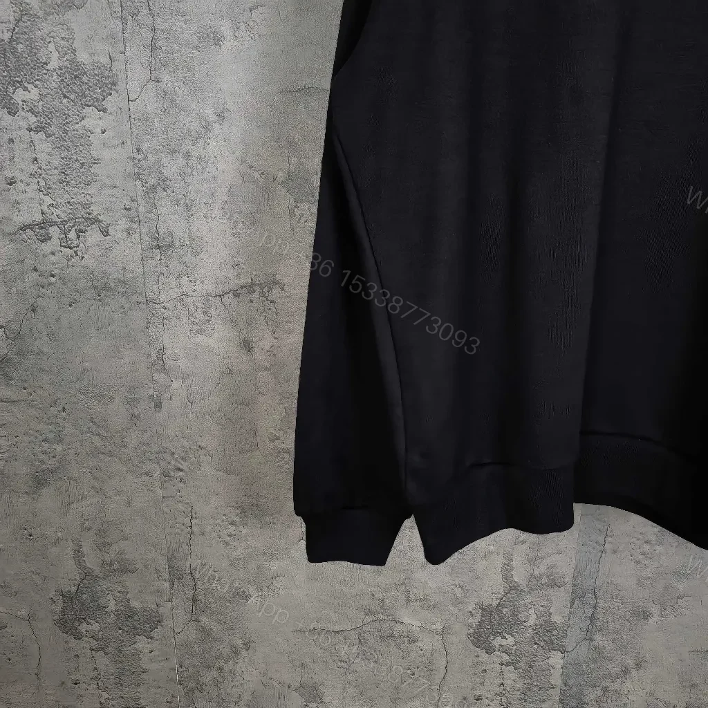 View 9 of Black + Cotton + Minimalist + Logo Back Detail + Crewneck Sweater