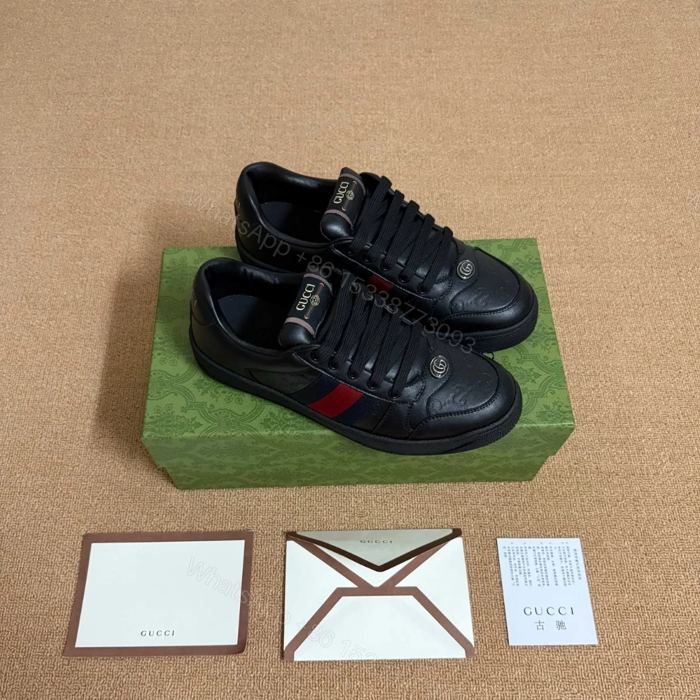 View 4 of Gucci Men Screener Sneaker Black