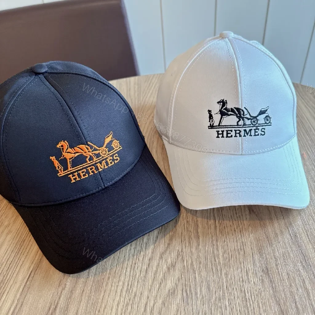 View 3 of Navy/White Cotton Cap — Structured Six-Panel, French-Carriage Luxe