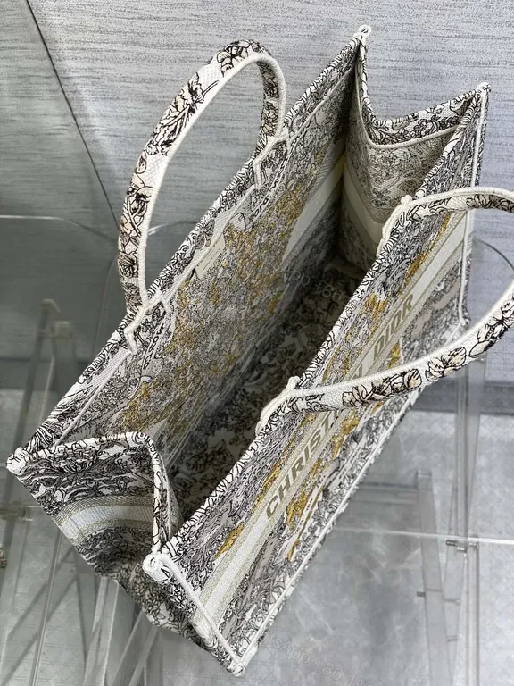 View 9 of Bold Textured Carrier Tote: Multi-Texture Dior Print
