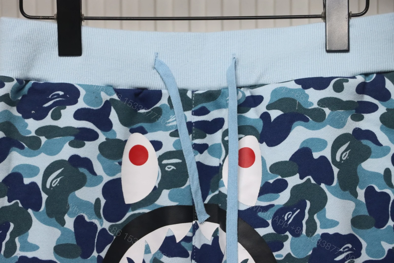 View 4 of Bape Camo Shark Shorts Blue