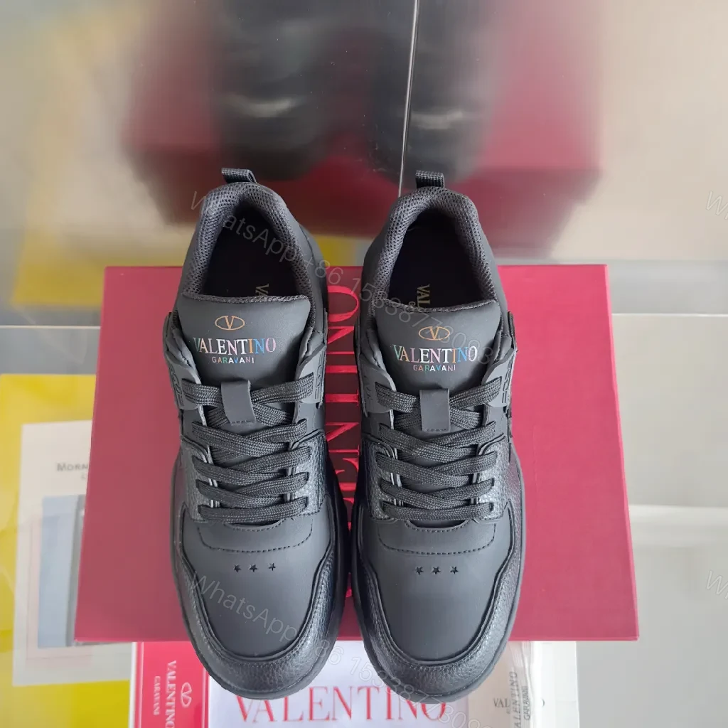 View 8 of All-Black Leather Sculpted Sneakers with Cushioned Comfort
