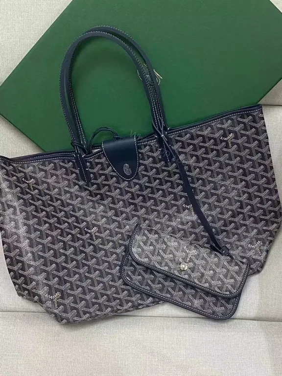 View 3 of Lux Goyard-Style Tote: Subtle Pattern, All-Day Utility