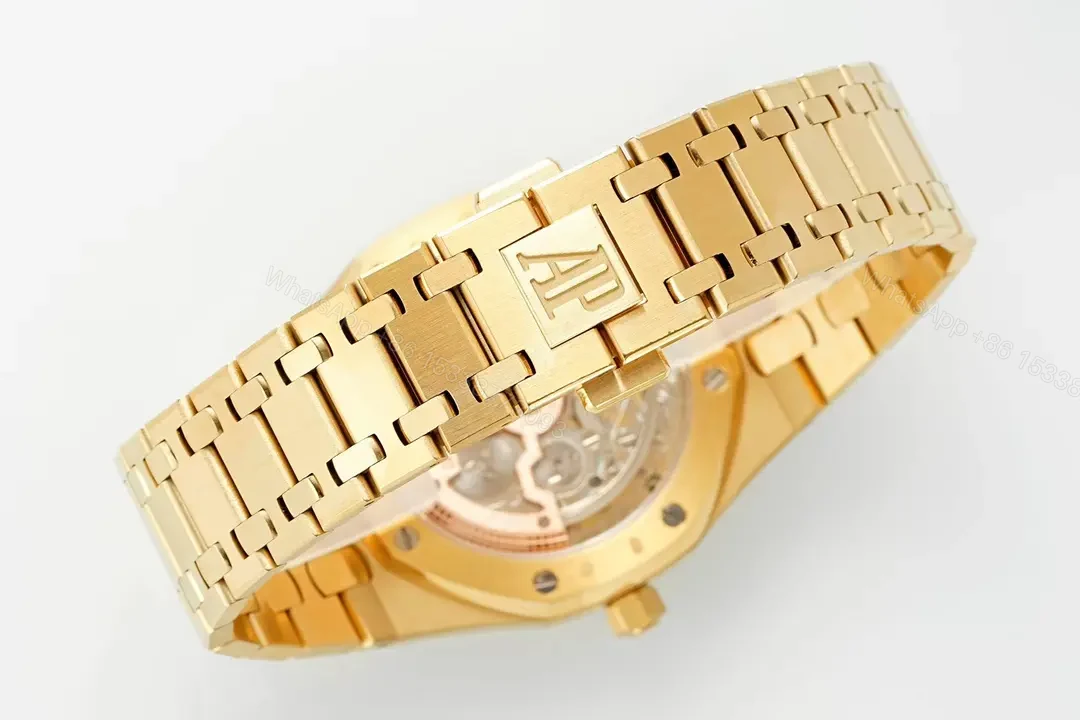 View 6 of Audemars Piguet Royal Oak 15202 Gold Watch with Petite Tapisserie Dial