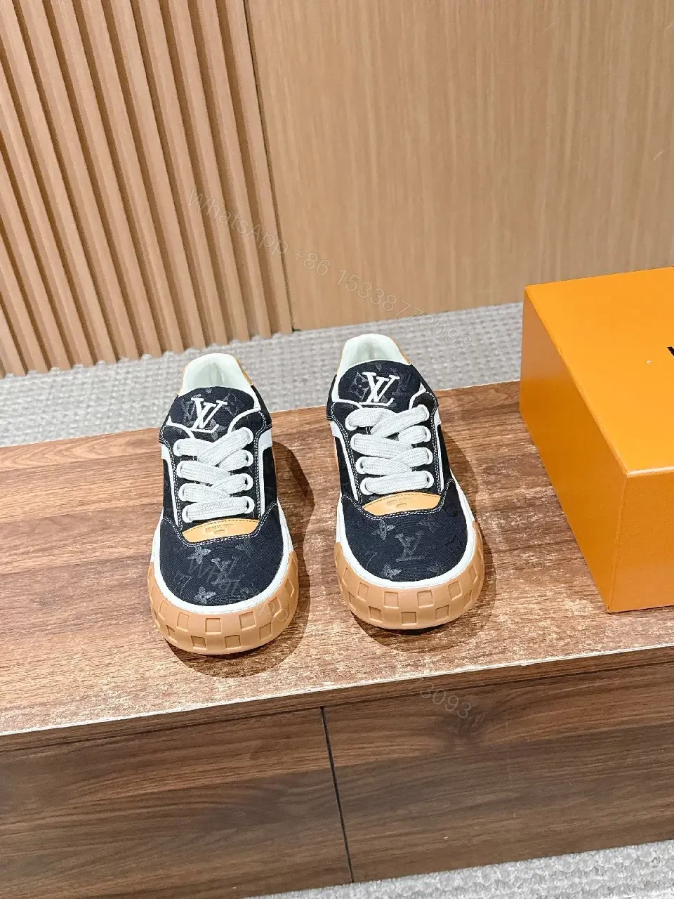 View 7 of Monogram Knit Athletic-Chic High-Tops with Suede Accents