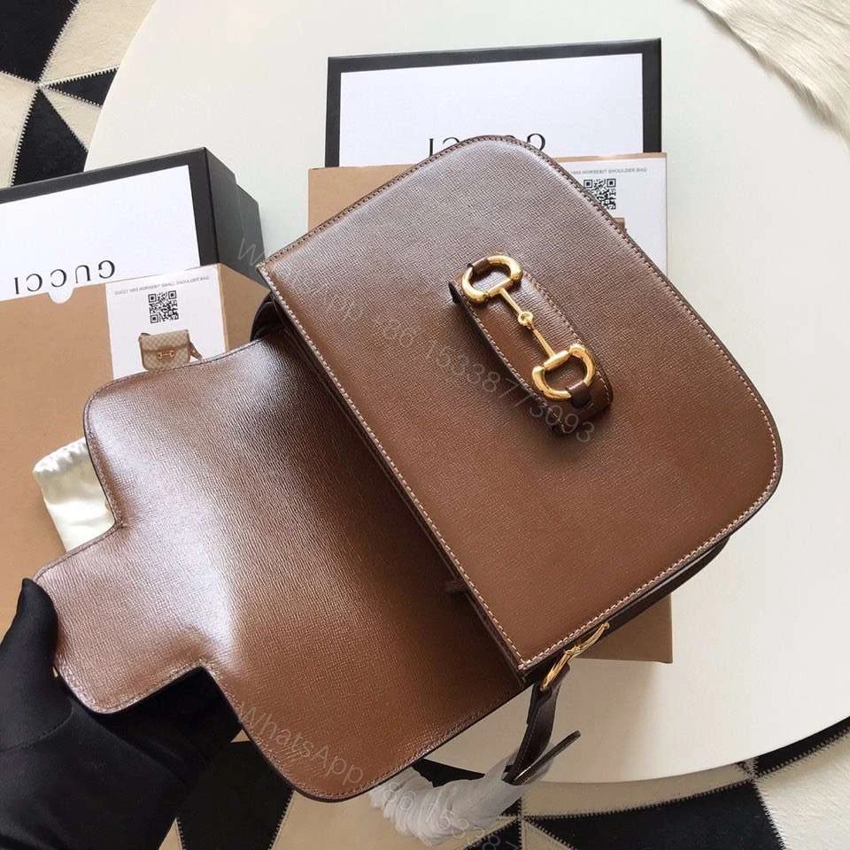 View 5 of Gucci 1955 Horsebit Replica Bag 11 Women’s Brown Smooth Leather 25cm