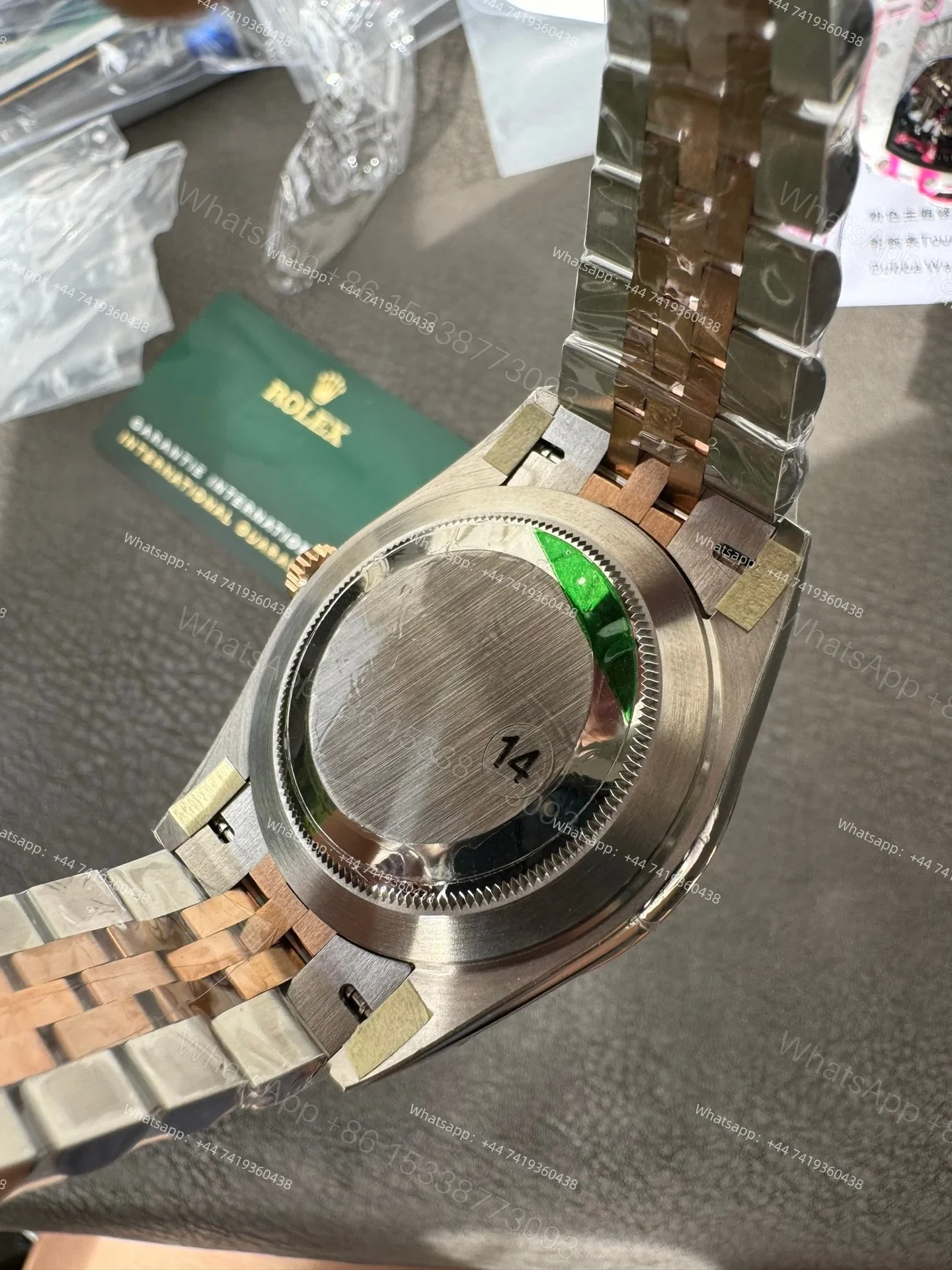 View 8 of Rolex Datejust M126331-0020 1:1 Replica Water Ripple Rose Gold Gray Dial Jubilee 41MM 3235 Movement Super Clone Watch