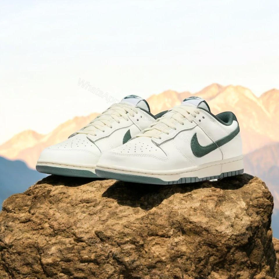 View 3 of Nike dunk white green shoes- imported 7A on sale