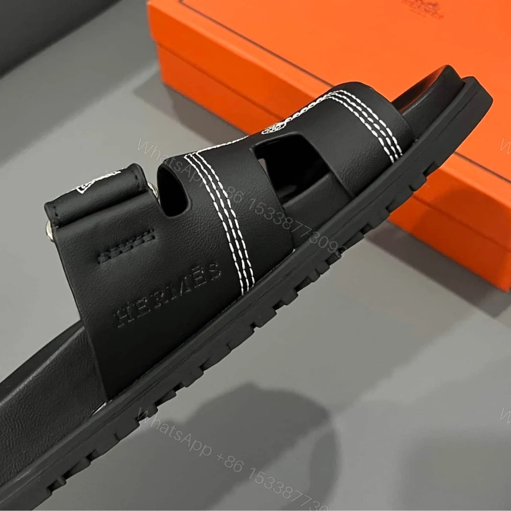 View 5 of Hermes Chypre Sandal Star Stitched Noir H232142Z 02340