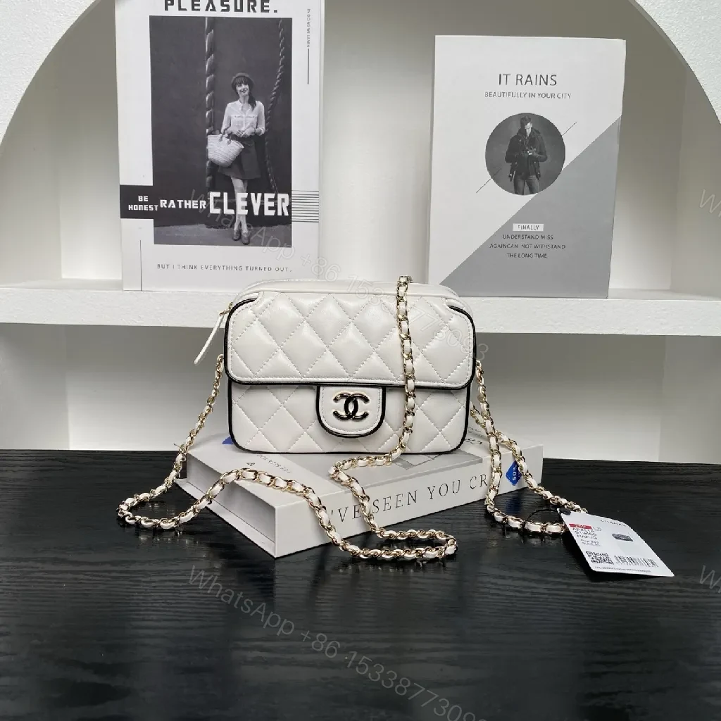 Ivory Quilted Crossbody – Lux Matte Texture, Slim Chic — view 1