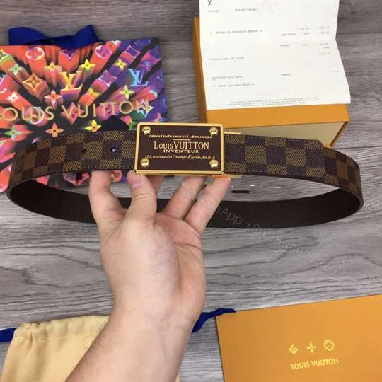 View 2 of LOUIS VUITTON INVENTEUR DAMIER EBENE/GRAPHITE BELT – B159