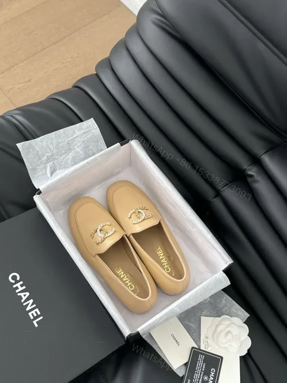 View 6 of Beige Leather Mules â€“ Chanel-Inspired, Lux Comfort Flats