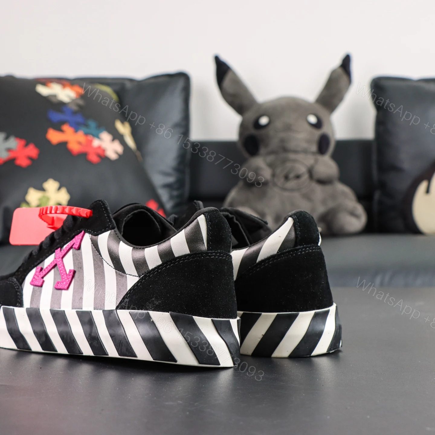 View 6 of Off White Low Vulcanised Black White Pink