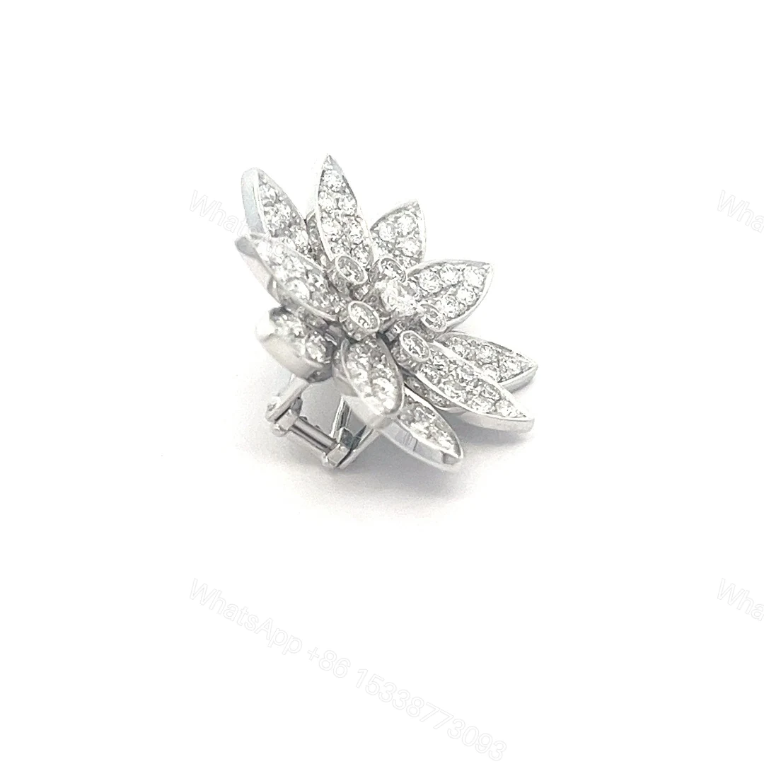 View 6 of Van Cleef & Arpels Lotus White Gold Clip Pendant & Brooches