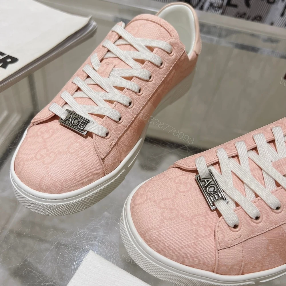 View 3 of Gucci Ace Sneaker With Web Pink 812026 FAD2A 8741