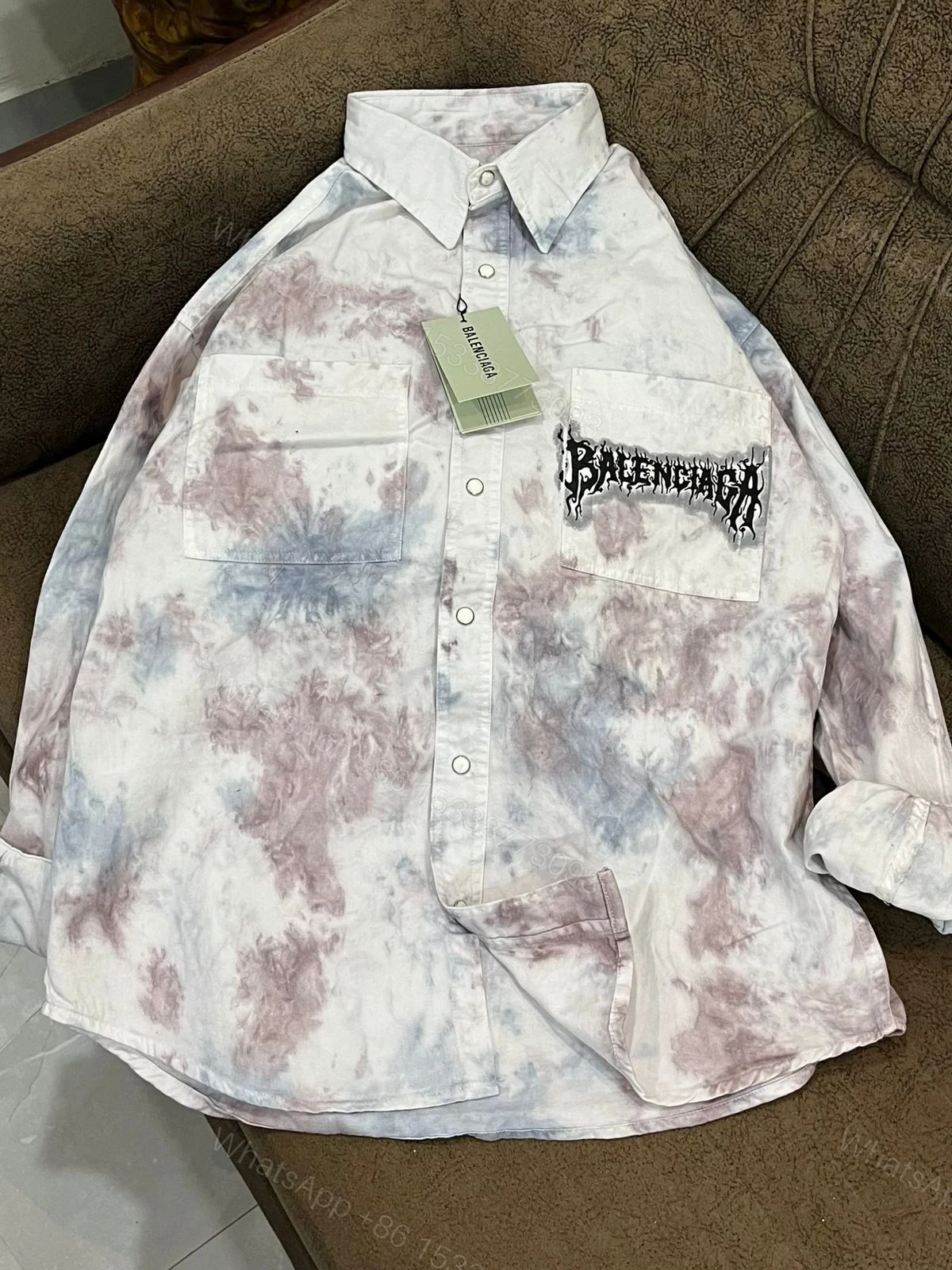 View 2 of FIRST COPY Balenciaga Tie Die Print Cargo Style Shirts