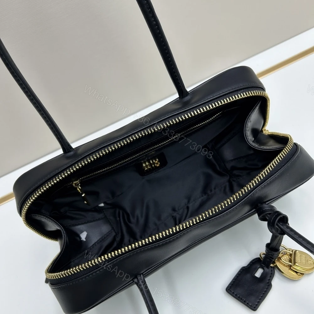 View 5 of MIUMIU BEAU BAG SAND BLACK 28CM 5BB173 2CRW F0002 V OTM