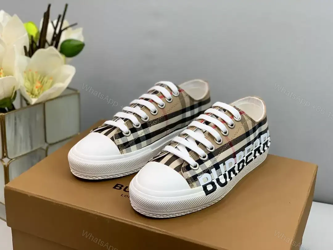 View 4 of BURBERRY CHECK COTTON SNEAKERS – BBR126