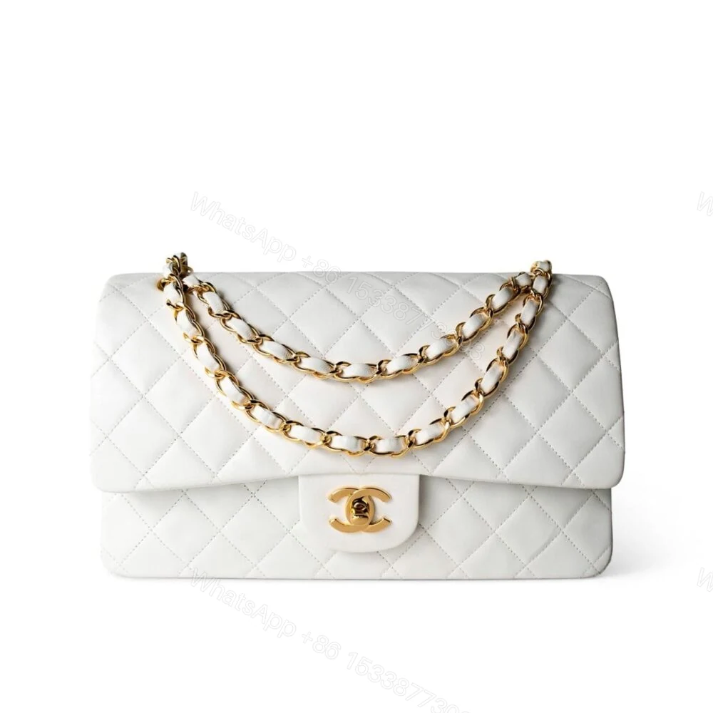 Chanel Classic Medium Handbag White 25Cm A01112 — view 1