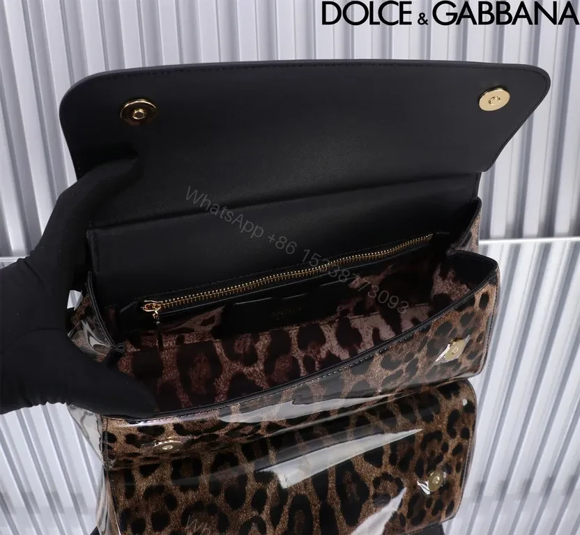 View 9 of Leopard Luxe Handbag: Structured Black-Toned Leather, Glam Statement Tote