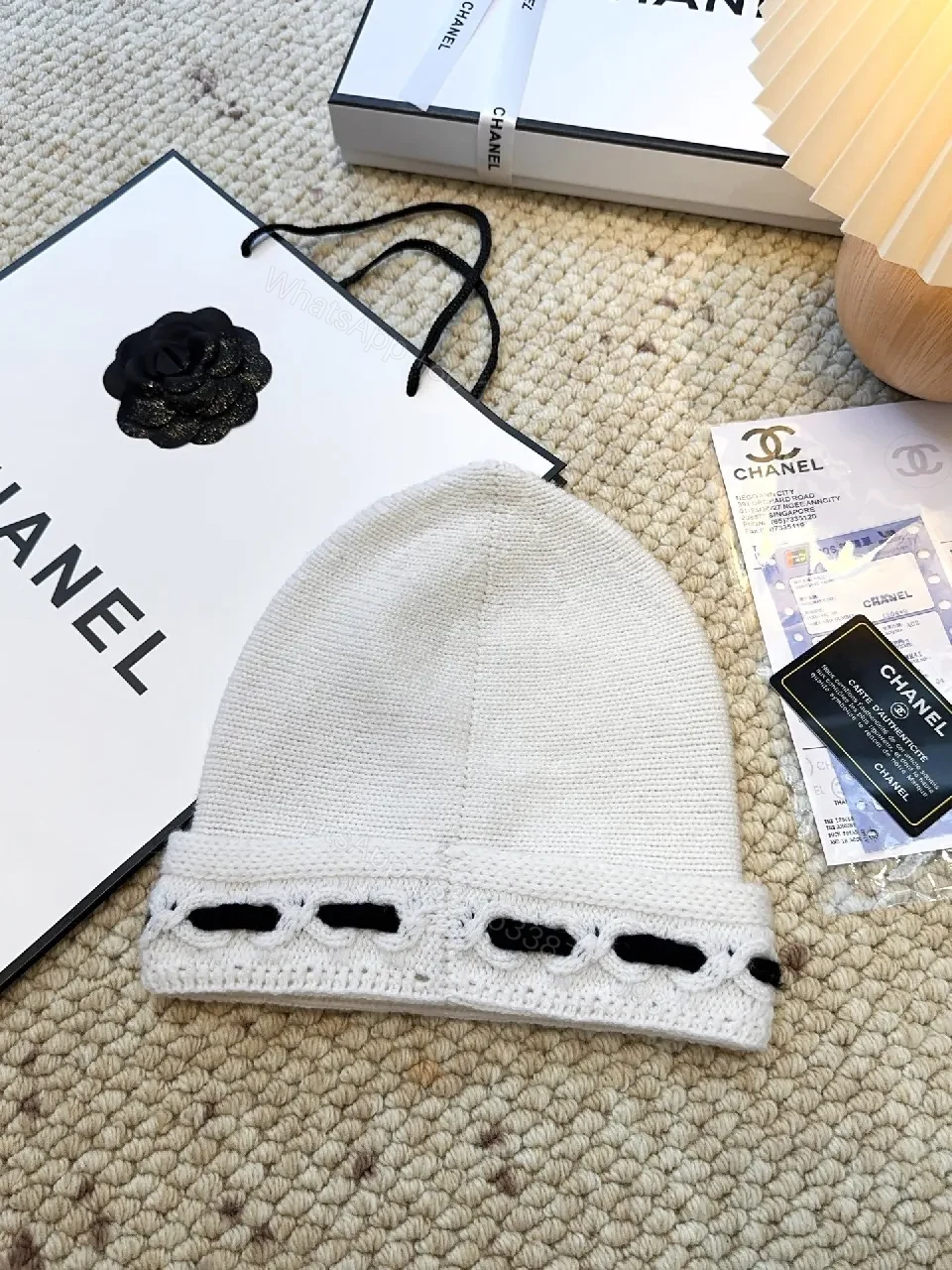 View 7 of Chic Knit Set: White with Black Stitch, Cozy Luxe