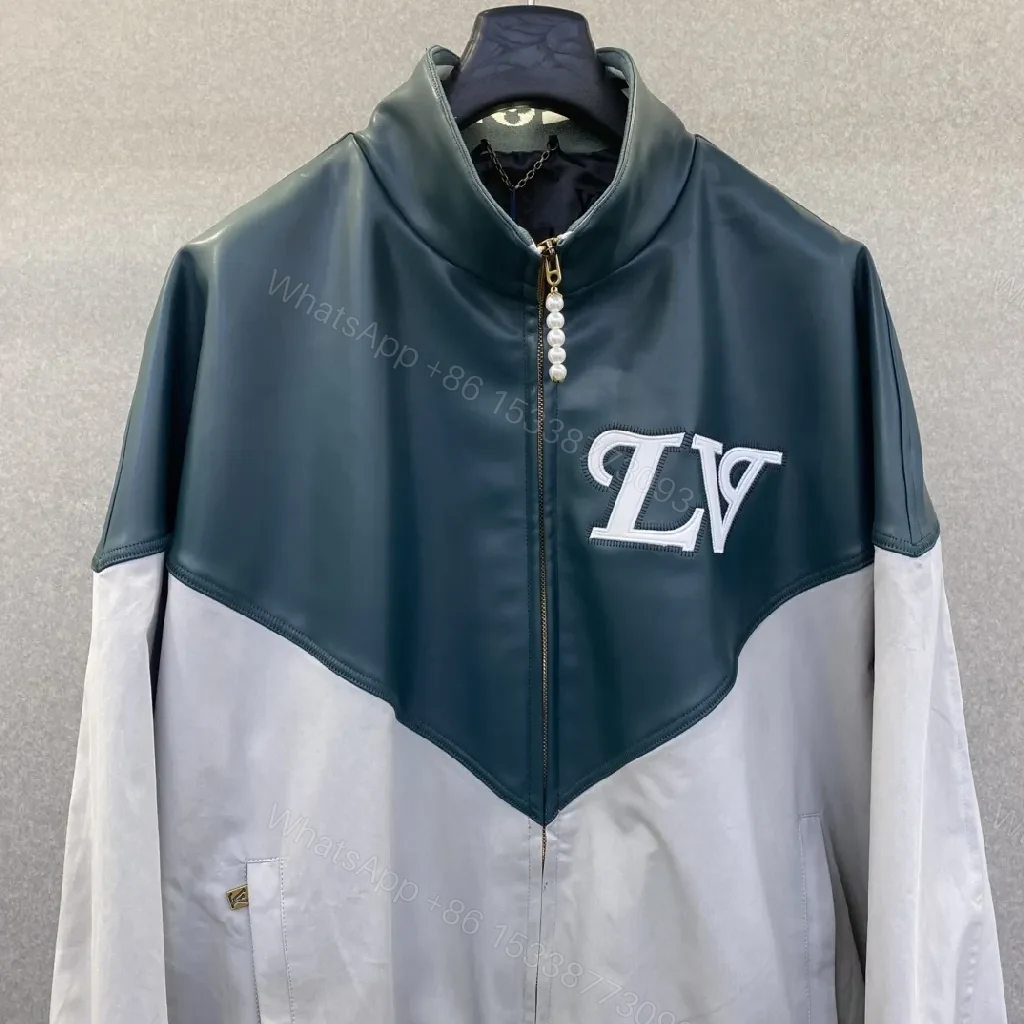 View 9 of Two-Tone Monogram Accent Jacket with LV Detail