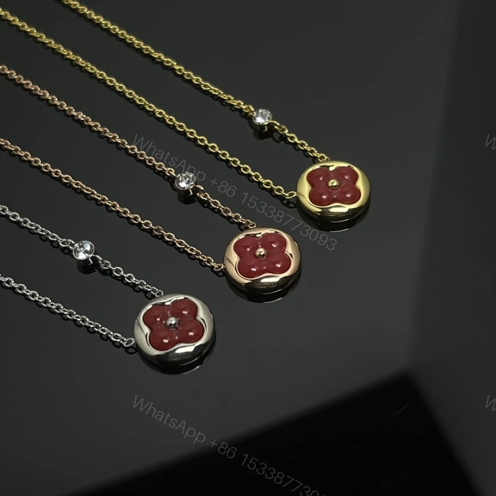 View 3 of LOUIS VUITTON COLOR BLOSSOM BB SUN PENDANT PINK GOLD NECKLACE RED Q93826
